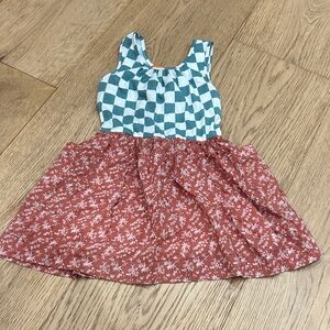 Kids Checkered and Floral Dress 3T